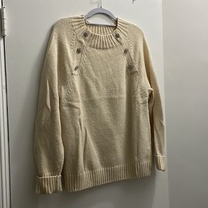 J. Crew bedazzled sweater in cream